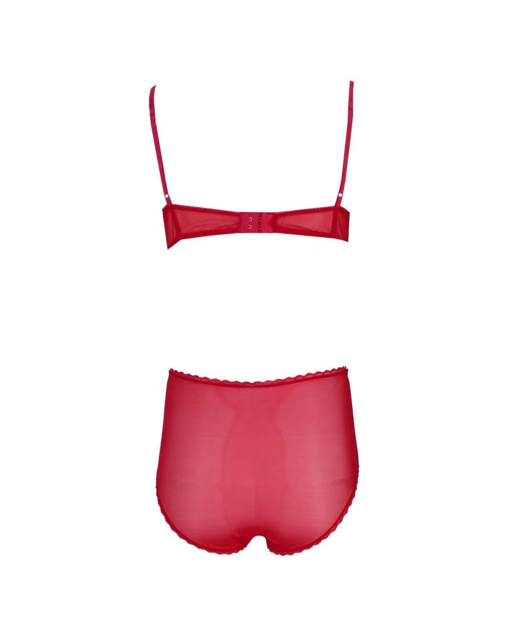 Laura Urbinati Red Bow-Detail Tulle Briefs