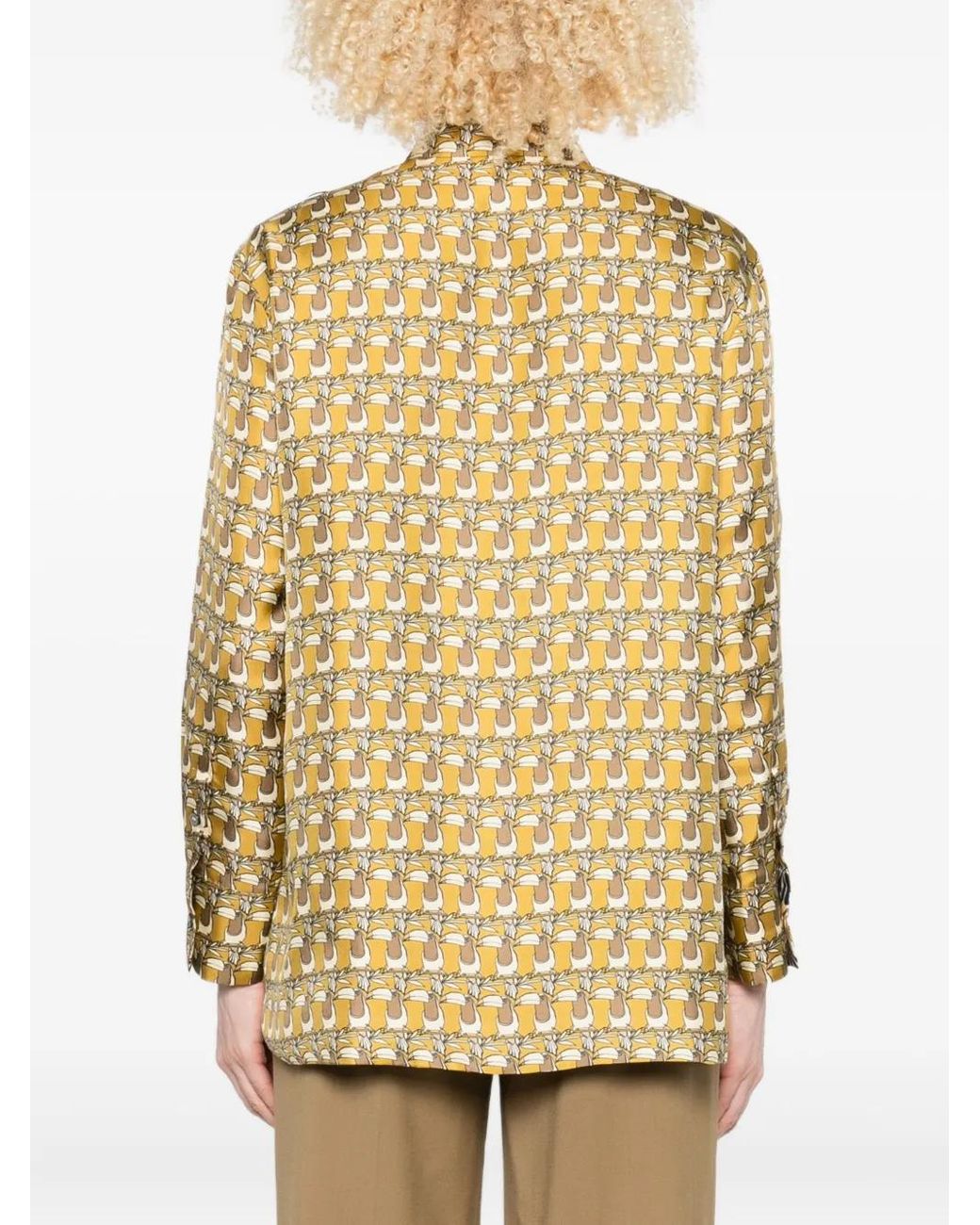Camisa Estampada Con Botones Max Mara de color Natural