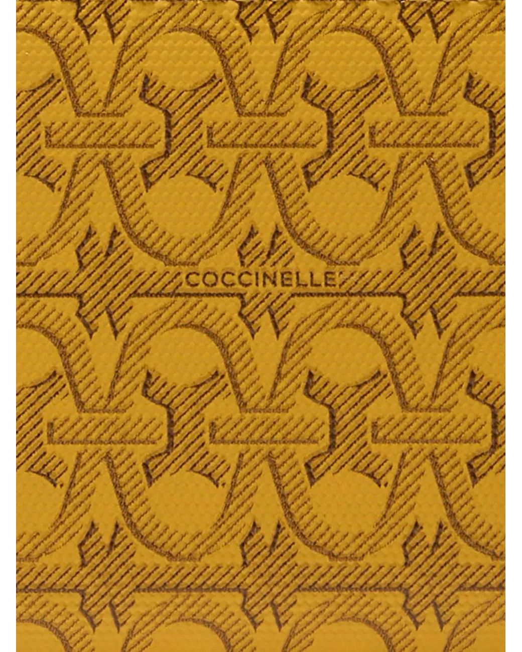 Coccinelle Yellow Monogram-Pattern Wallet
