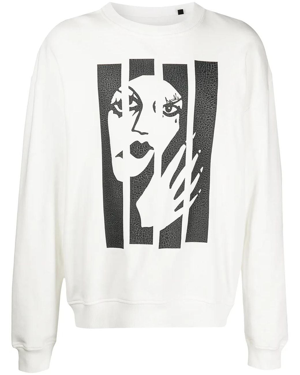 Haculla White Broken Witch Print Sweatshirt for men