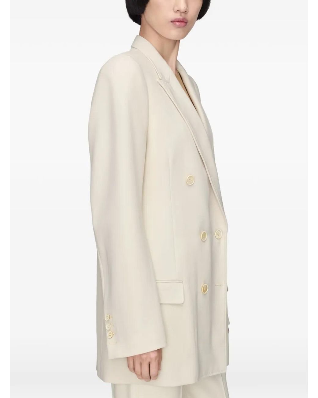 Maison Margiela White Double-Breasted Blazer