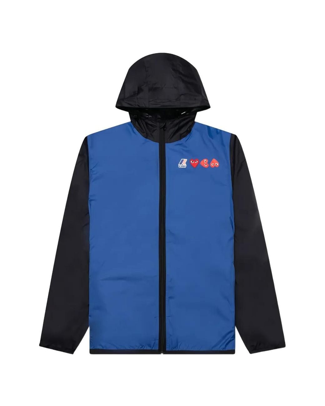 COMME DES GARÇONS PLAY Blue X K-Way Heart-Patch Zipped Windbreaker Jacket