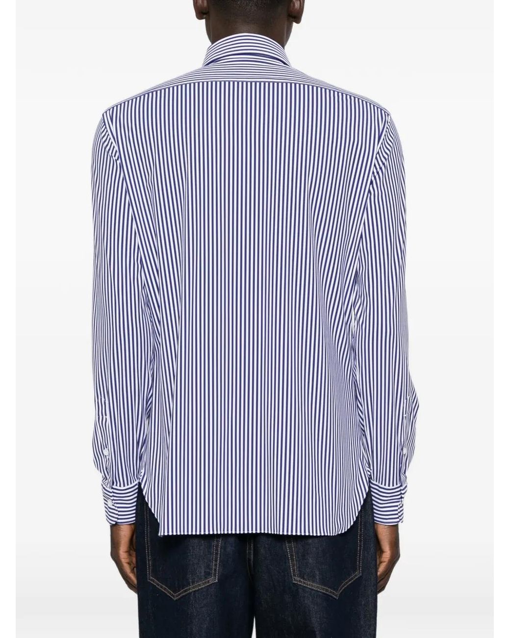 Barba Napoli Purple Striped Long-Sleeve Shirt for men
