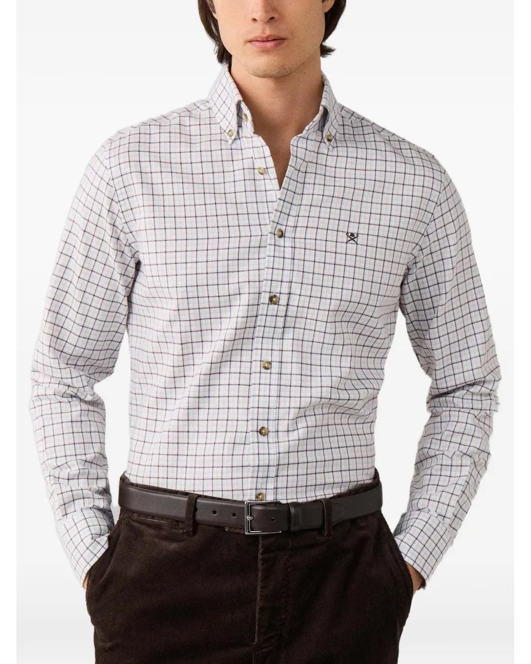 Camicia A Quadri di Hackett in White da Uomo