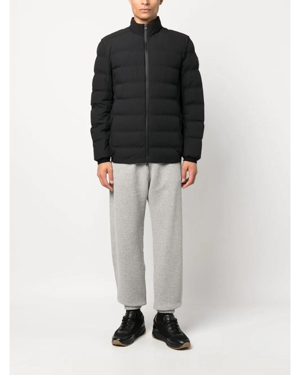Woolrich Black Logo-Patch Padded Jacket for men