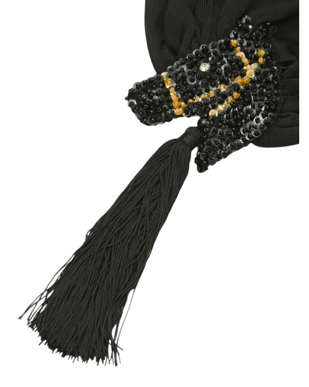 Sciarpa Con Paillettes E Nappe di Bode in Black da Uomo