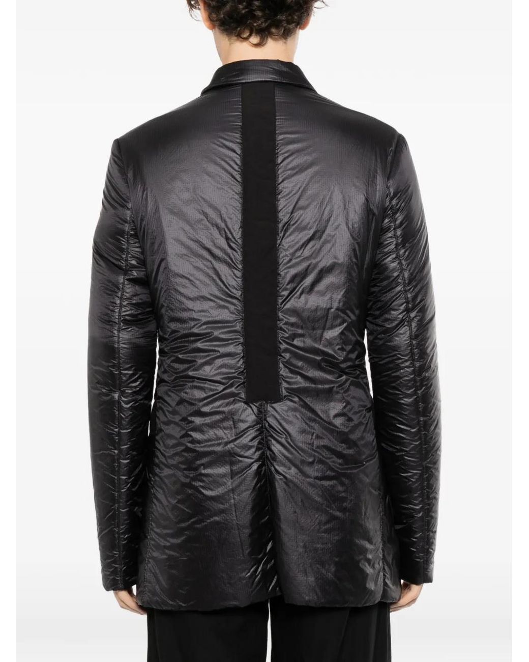 Nude:mm Black Patch-Pocket Puffer Jacket for men