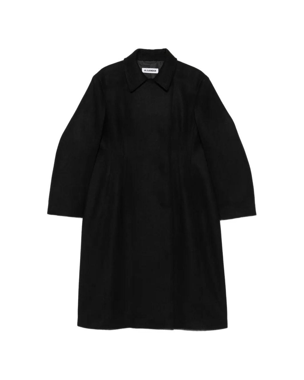 Jil Sander Black Concealed-Fastening Double-Breasted Coat