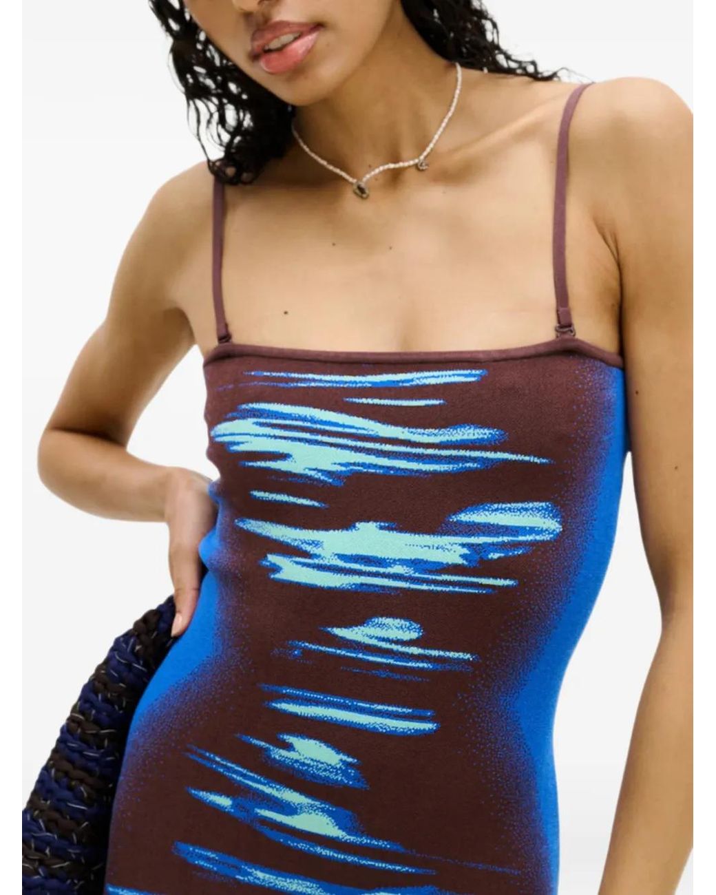 Ph5 Blue Iris Wavy-Slit Maxi Dress