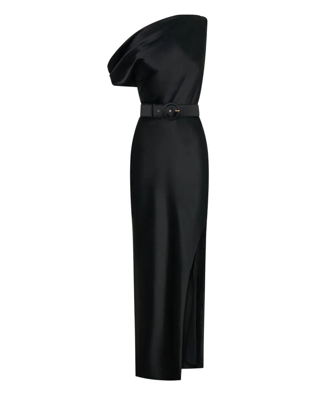 Nicholas Black Eartha One-Shoulder Belted Maxi Dress
