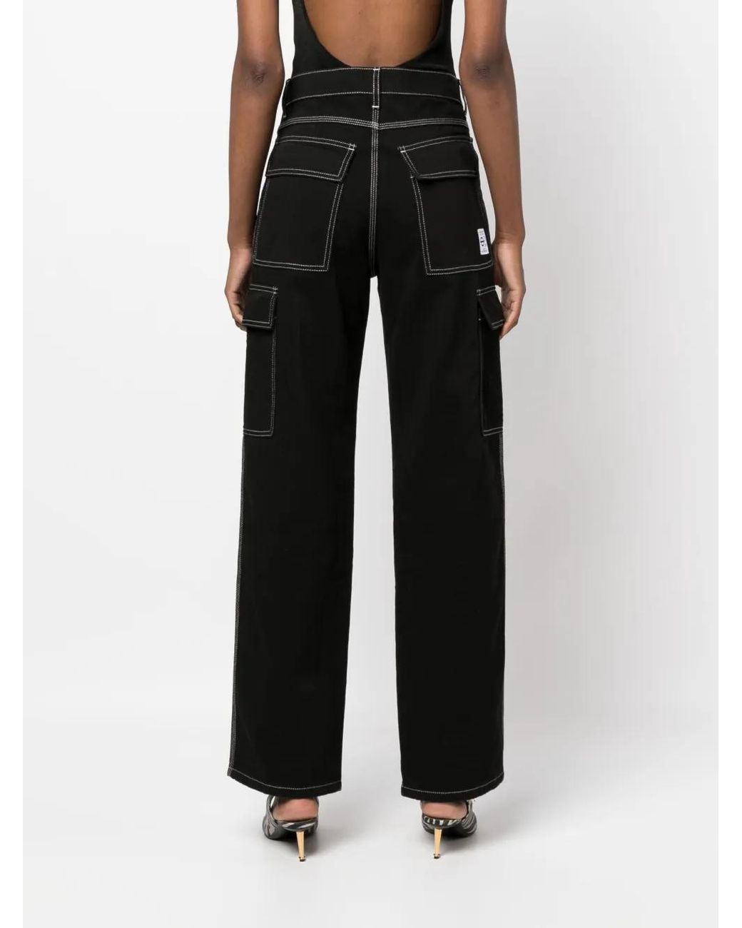 Philosophy Di Lorenzo Serafini Black Cargo Straight-Leg Jeans