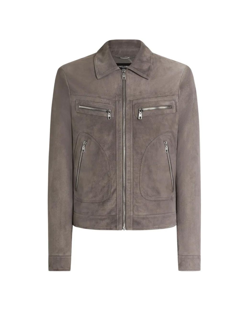 Dolce & Gabbana Gray Suede Jacket for men