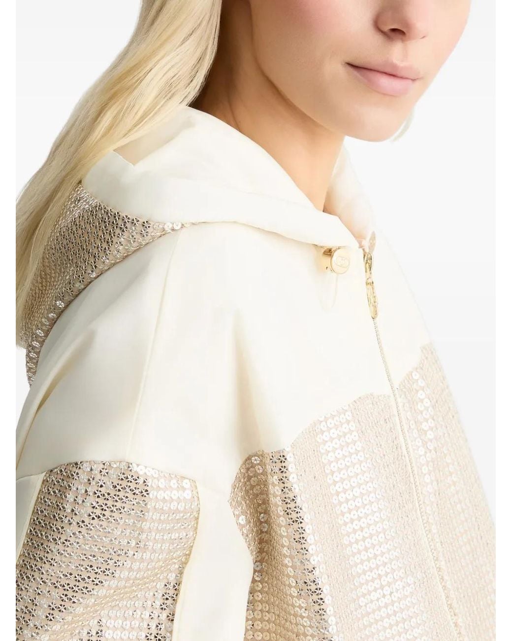 Liu Jo Natural Sequinned Parka