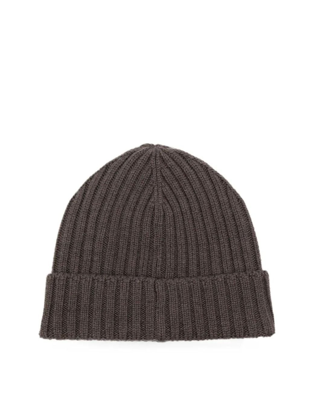 Paul & Shark Brown Bonnet En Maille Côtelée for men