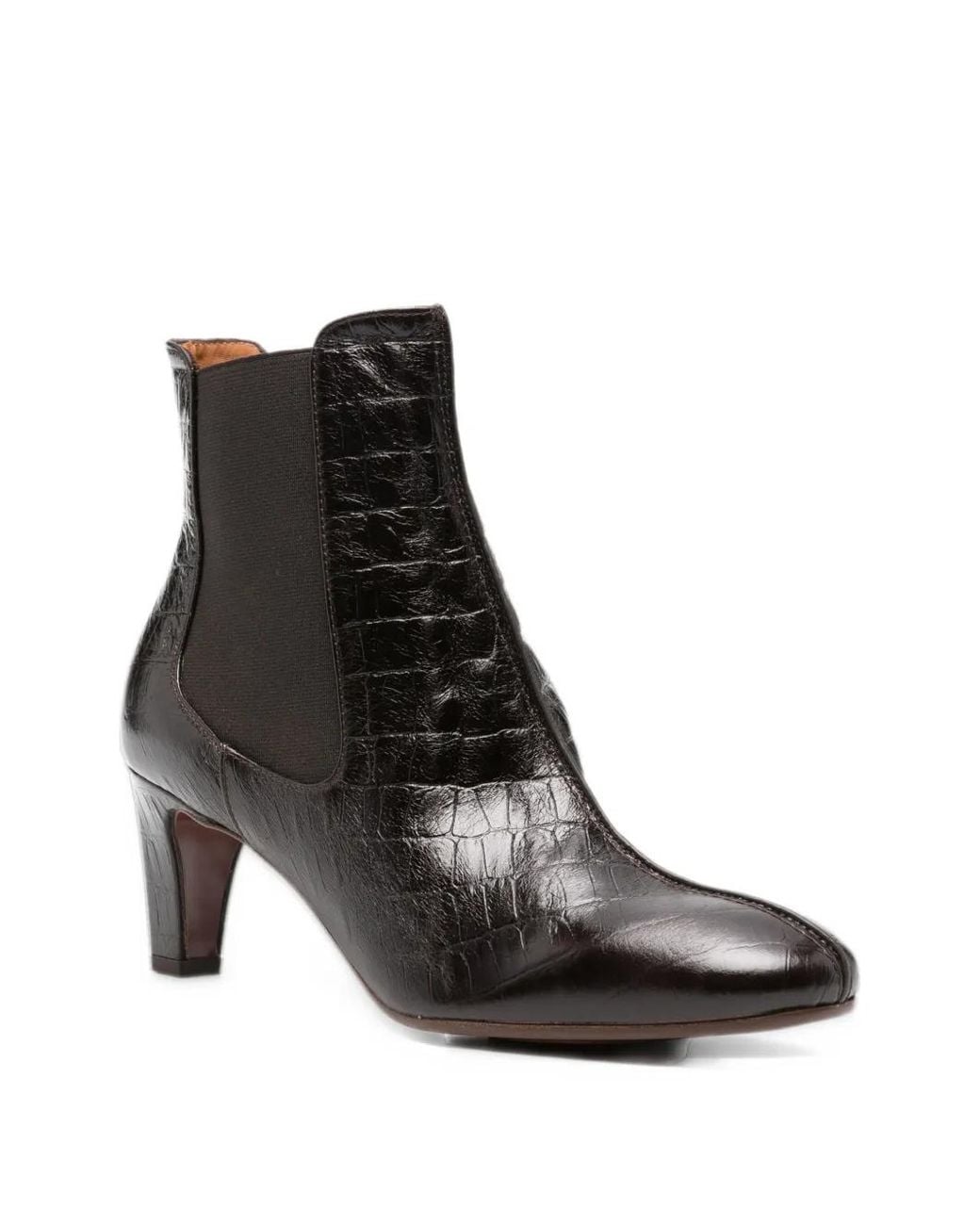 Chie Mihara Croc-Effect Ankle Boots in Black | Lyst