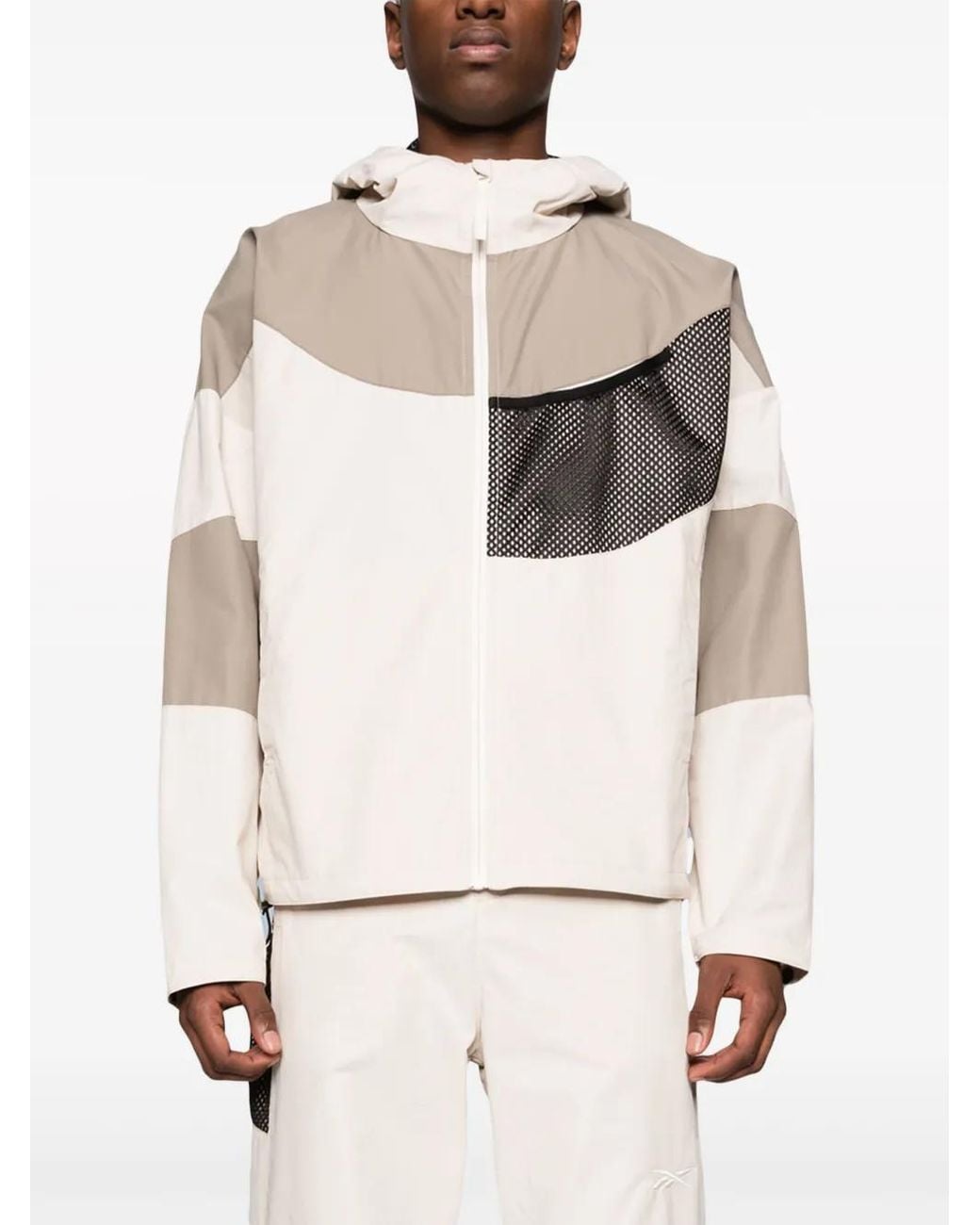 Reebok Natural Patchwork Hooded Windbreaker for men