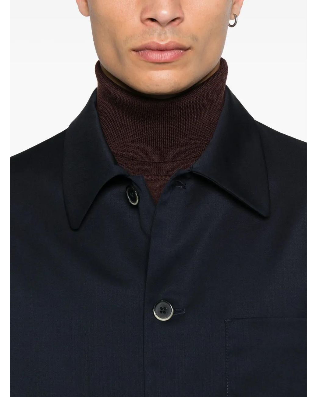 Barena Black Button-Fastening Patch-Pocket Jacket for men