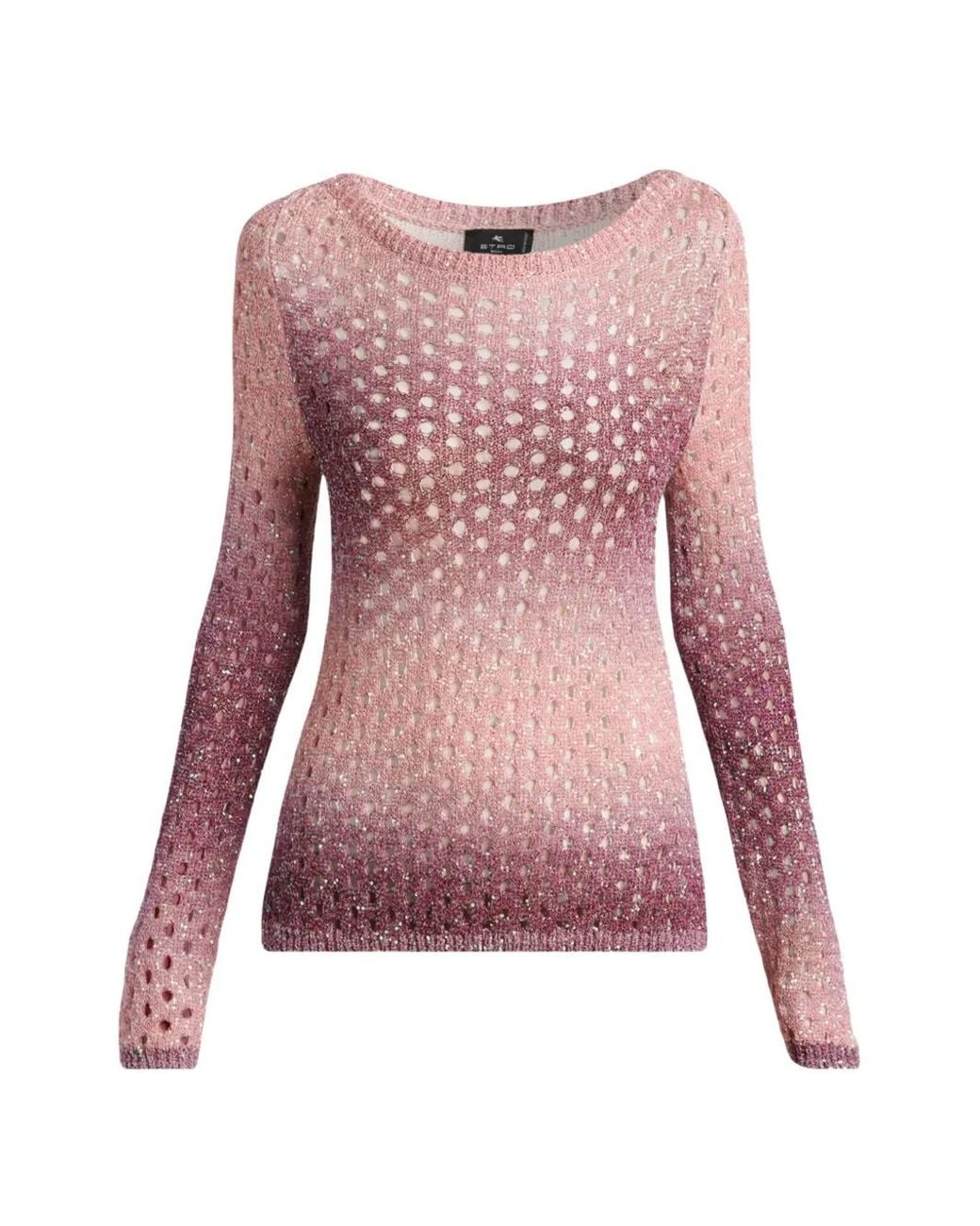 Etro Pink Gradient Open-Knit Sweater