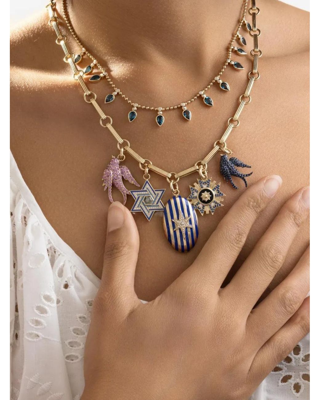 Storrow Jewelry Blue Sapphire Birdie Charm