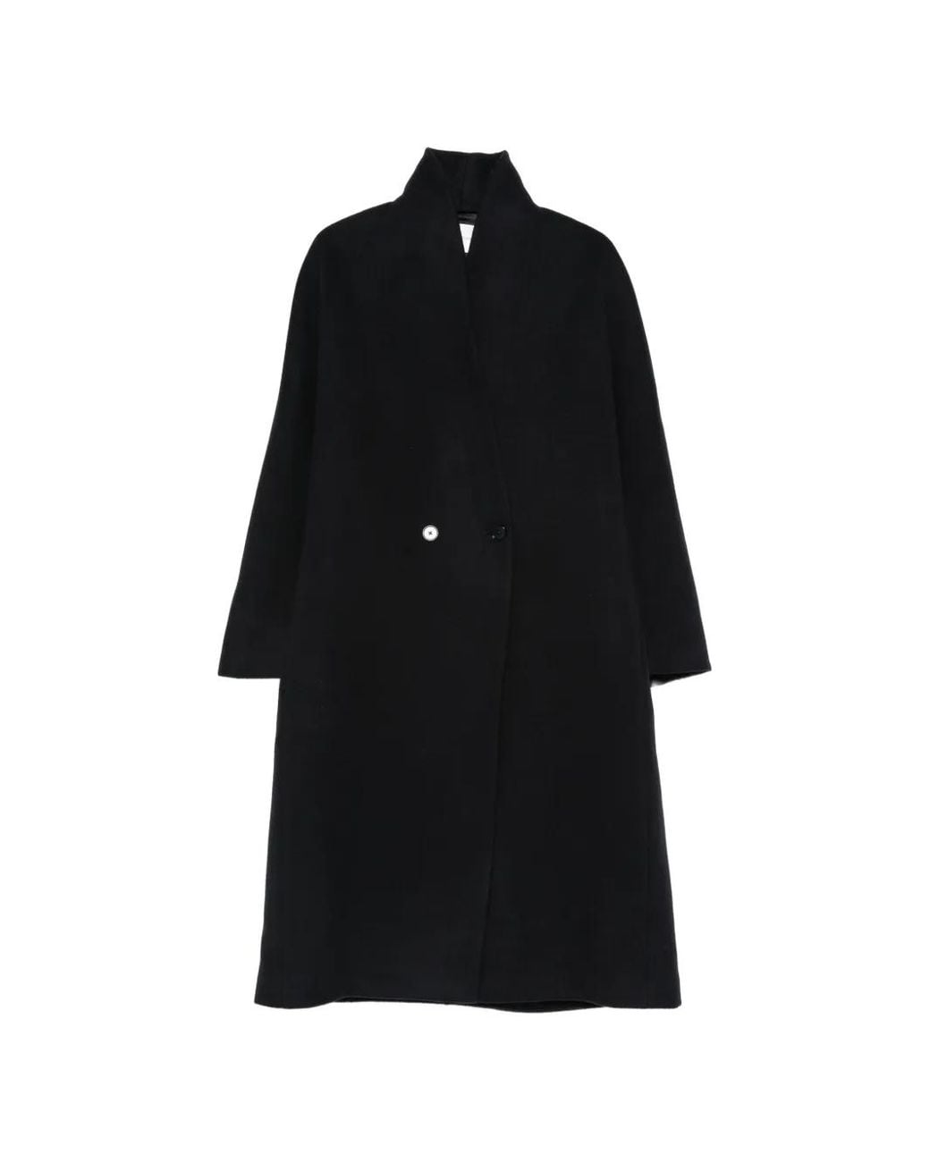 Christian Wijnants Black Button-Fastening High-Neck Coat