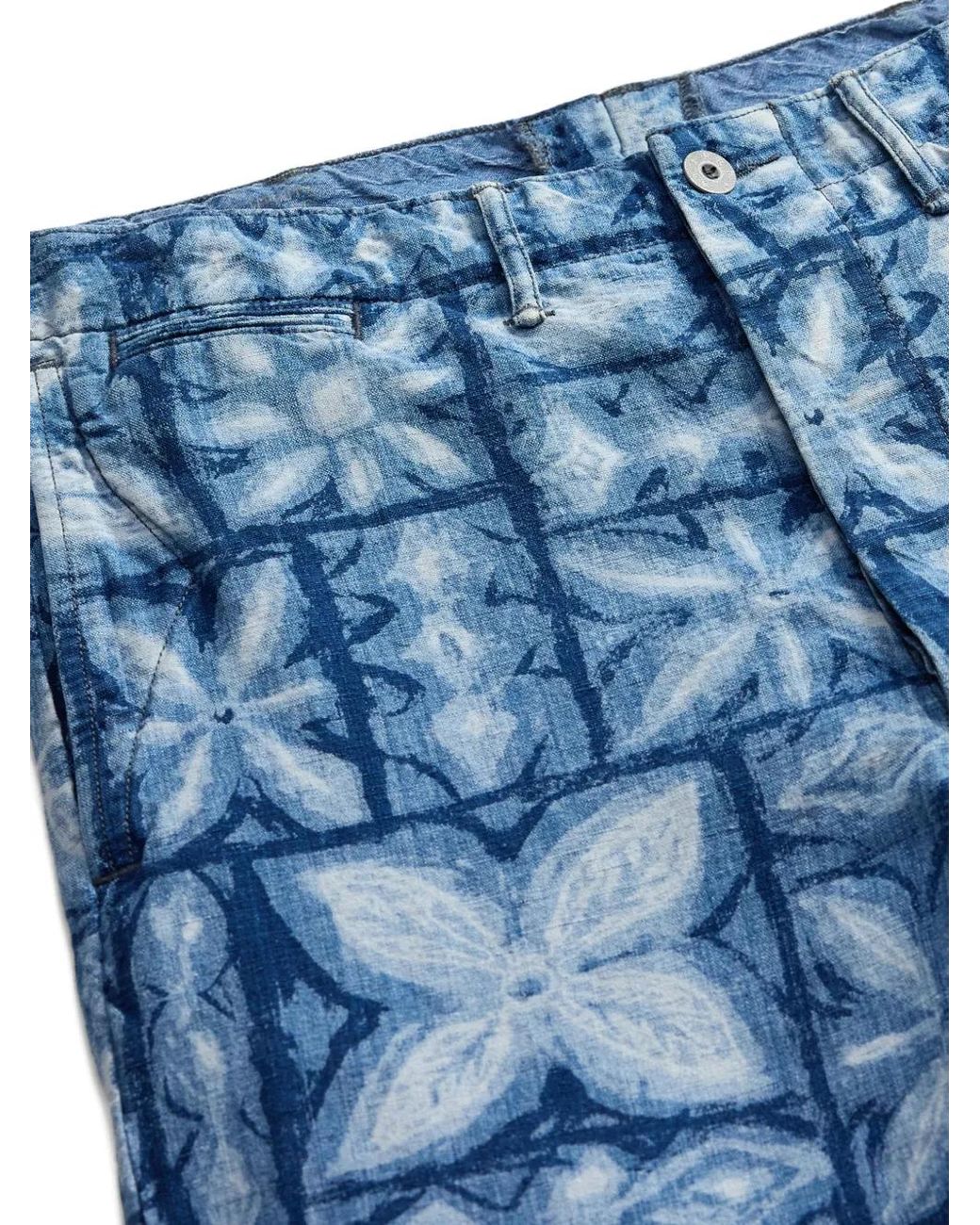 RRL Blue Floral-Print Shorts for men