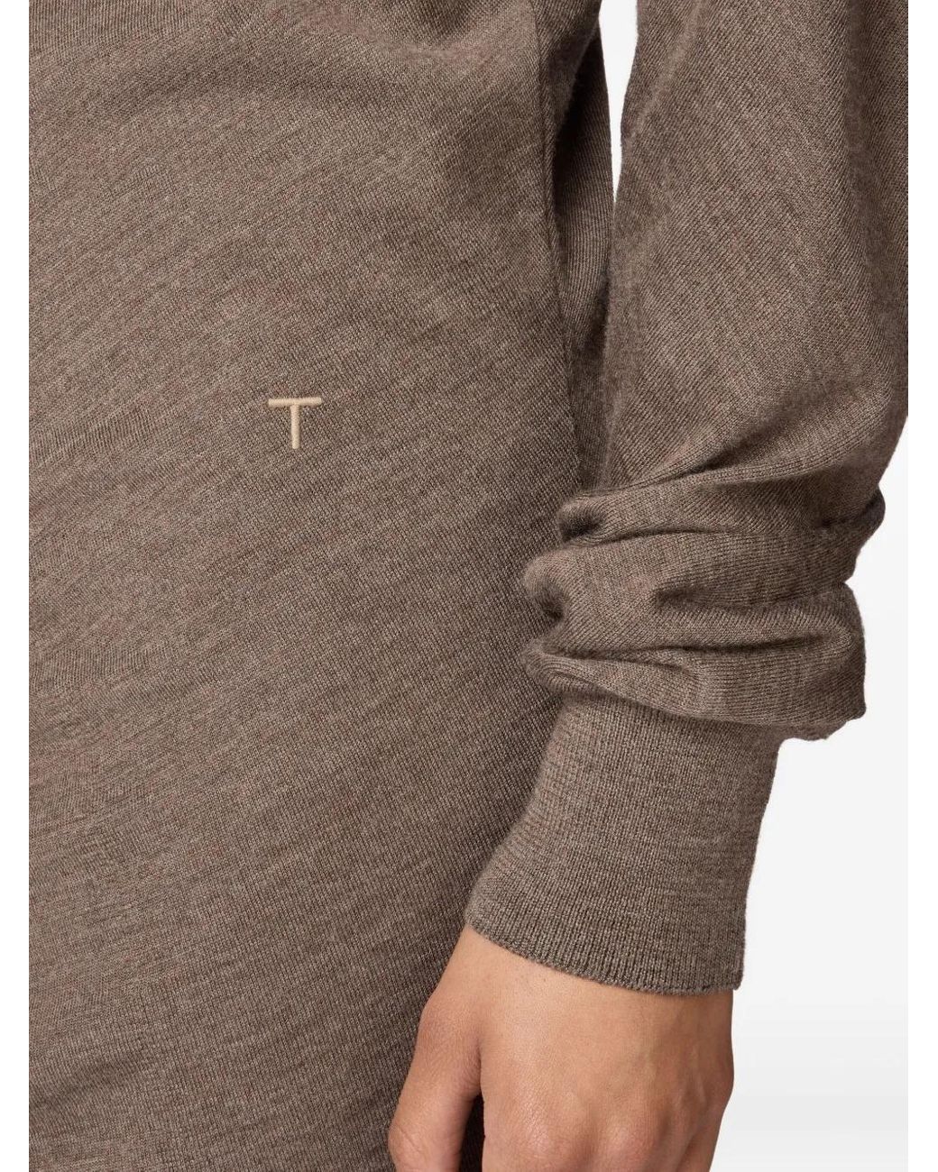Tod's Brown Polo-Neck Knitted Dress