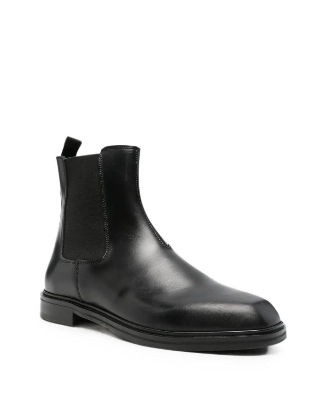 VINNY'S Black Elasticated-Side Panel Boots for men