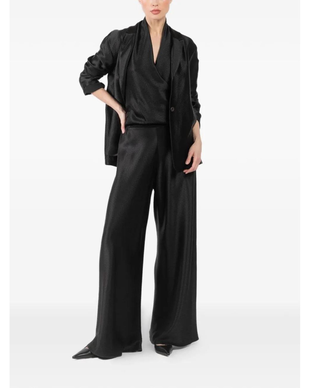 Peter Cohen Black Silk Single-Breasted Blazer
