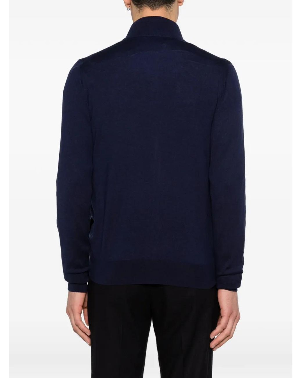 Della Ciana Blue Zip-Fastening Cardigan for men