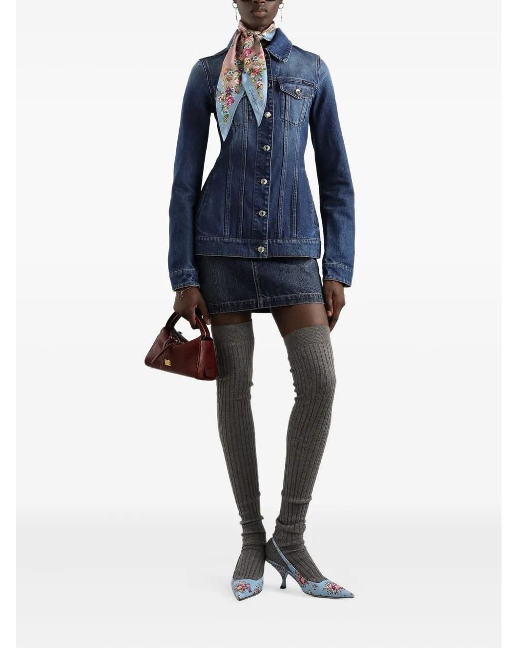 Dolce & Gabbana Blue A-Line Denim Jacket