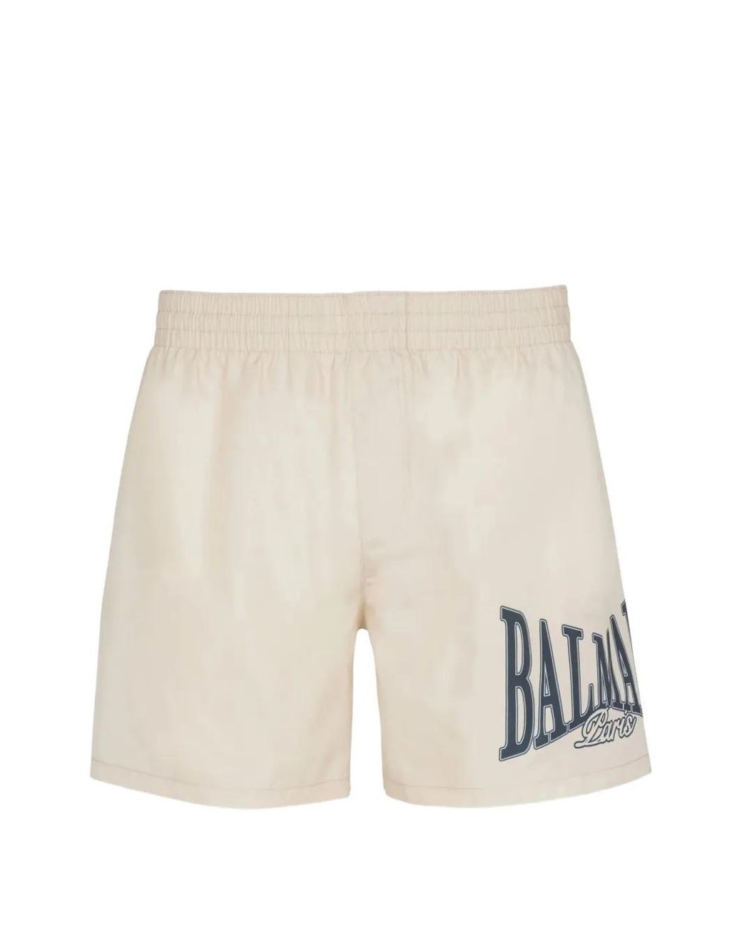 Balmain White Printed Swim Shorts for men