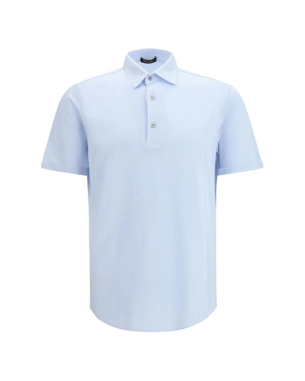 Loro Piana Blue Brenna Polo Shirt Cotton for men