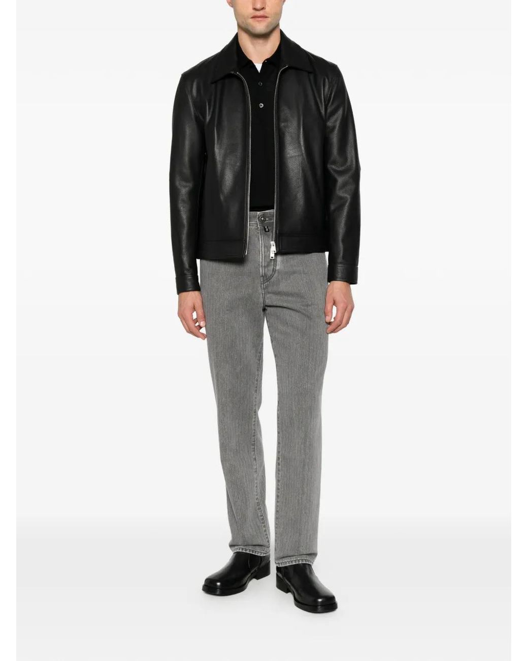 Jacob Cohen Black Herringbone-Pattern Jeans for men