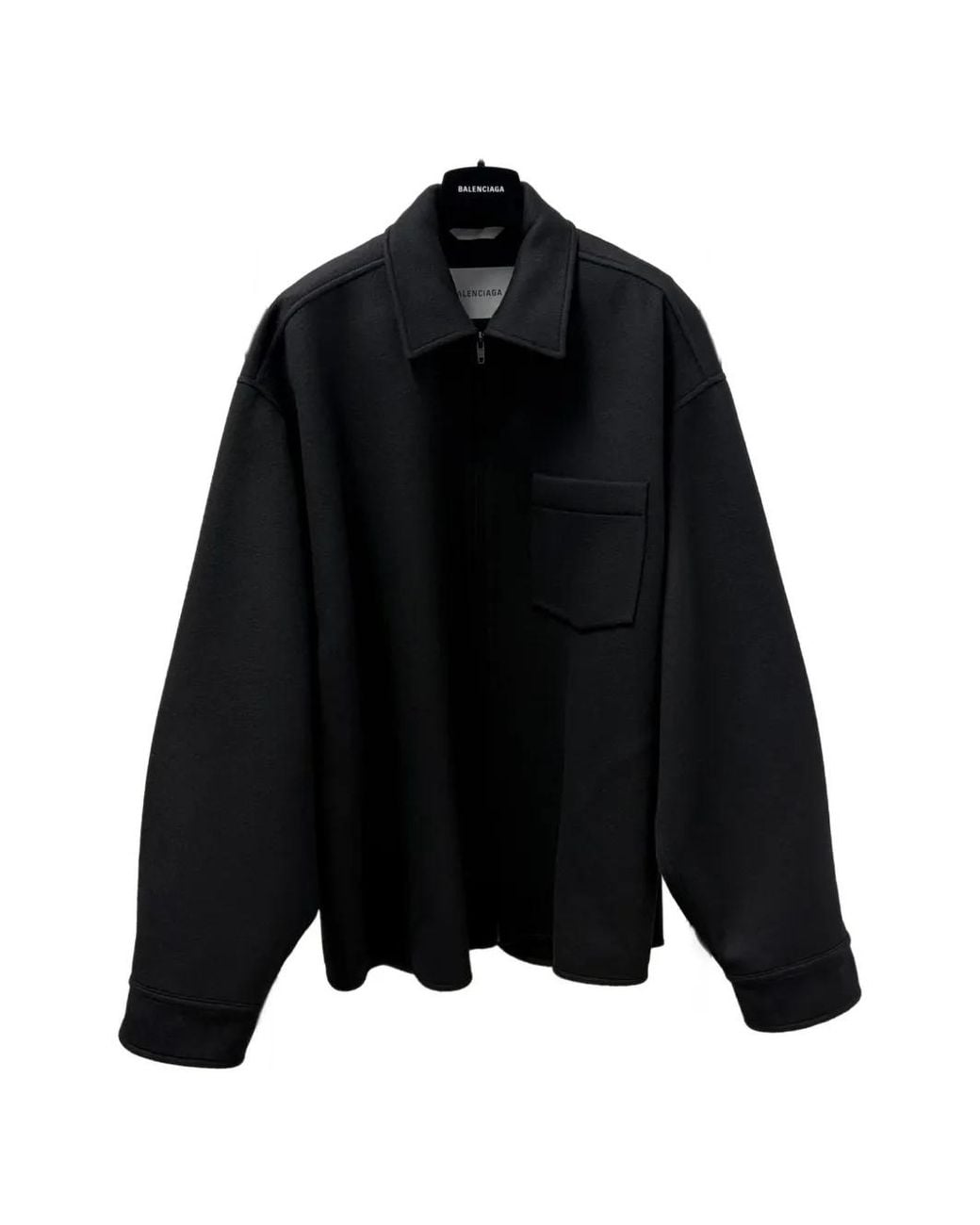 Balenciaga Black Zip-Up Shirt Jacket for men