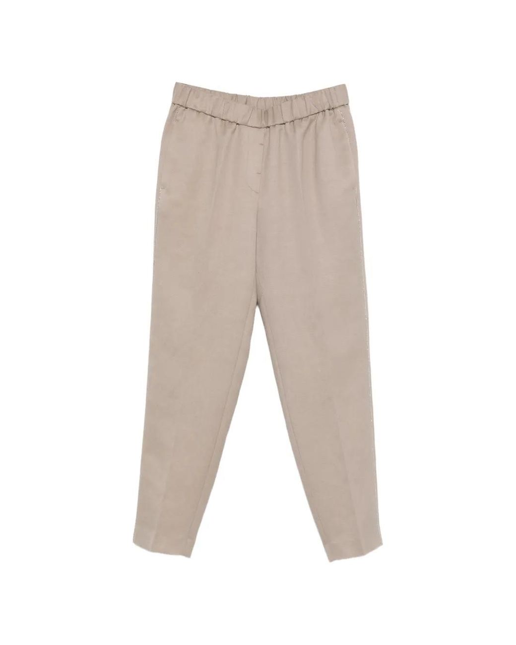 Peserico White Elasticated-Waistband Trousers