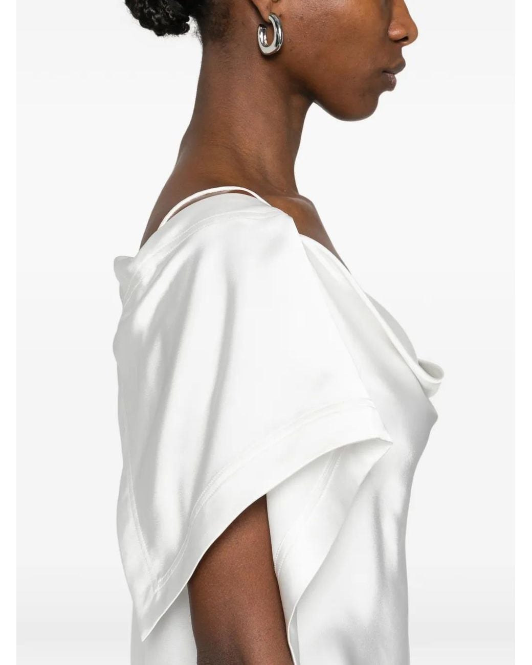IRO White Thiana Asymmetric Midi Dress