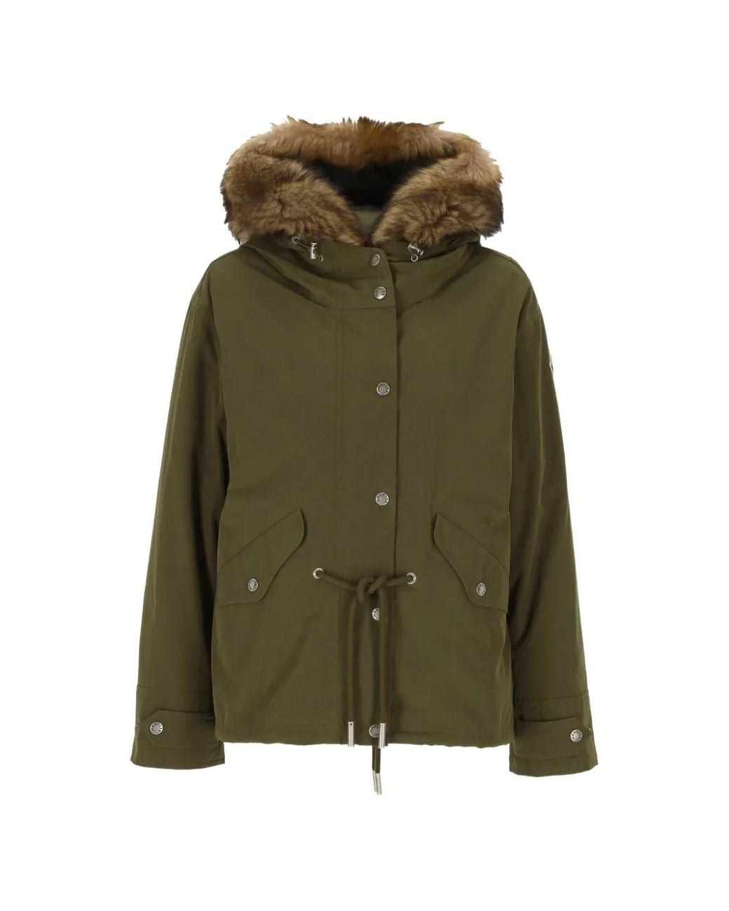 Moncler Green Shearling-Parka