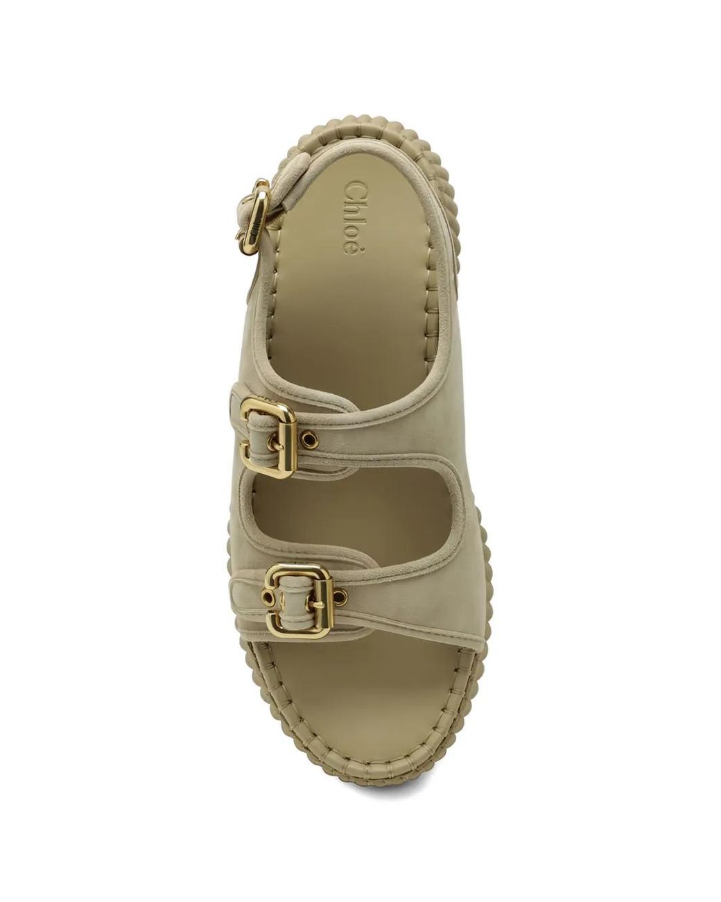Chloé Metallic Nama Wedge Sandals