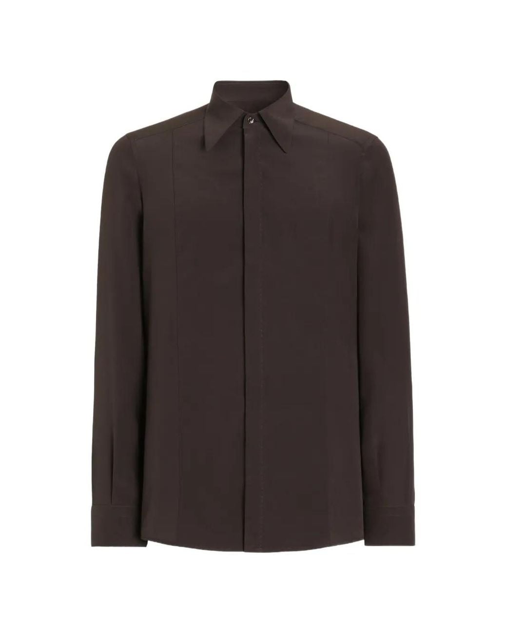 Dolce & Gabbana Brown Chemise Martini En Soie Crêpe De Chine for men