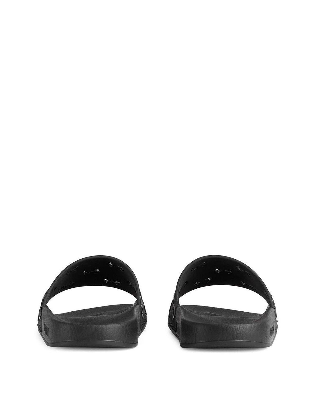 Women's rubber gg slide sandal black sale