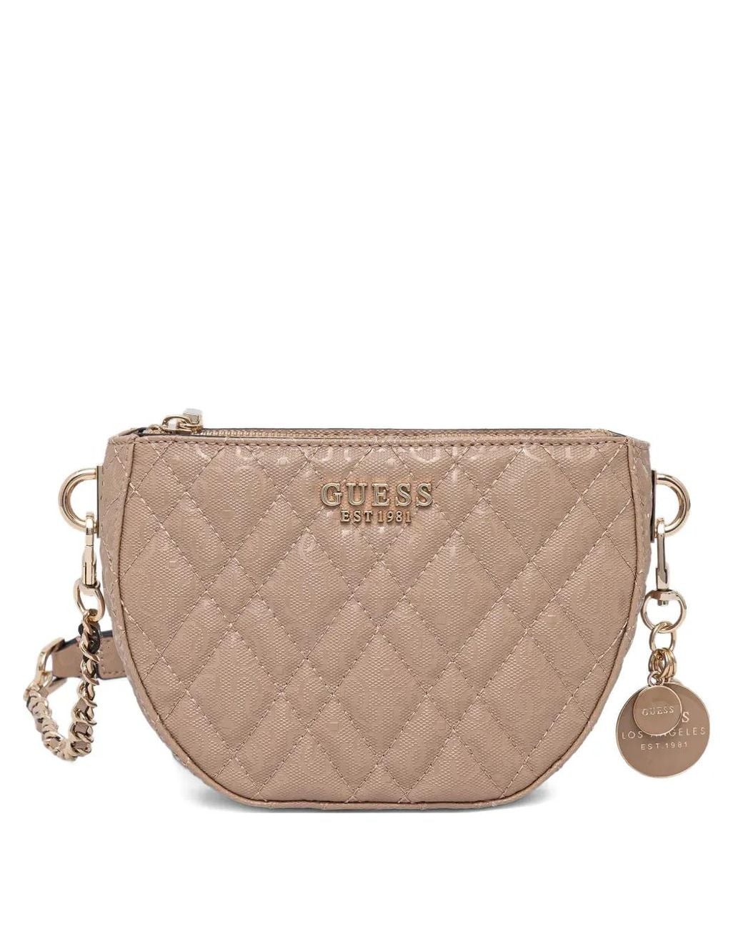 Guess Brown Isemay Quilted Satchel