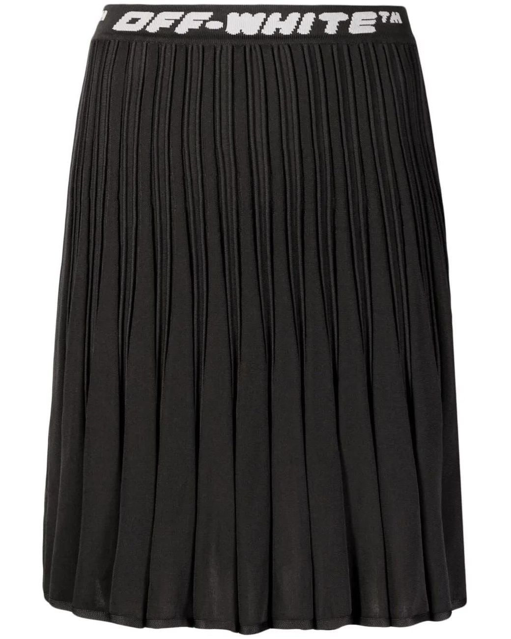 Off-White c/o Virgil Abloh Black Logo Band Pleated Skirt