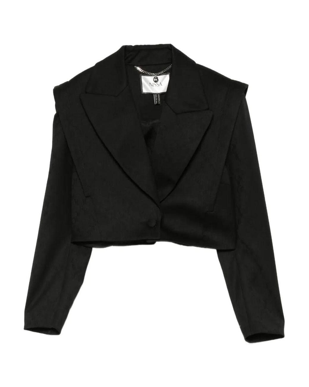 Chaqueta Corta Con Hombros Acolchados Nissa de color Black