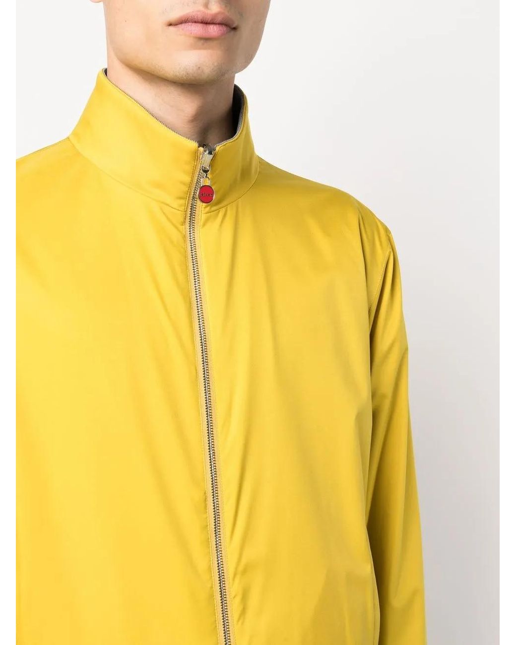 Kiton Yellow Funnel Neck Bomber Jacket for men