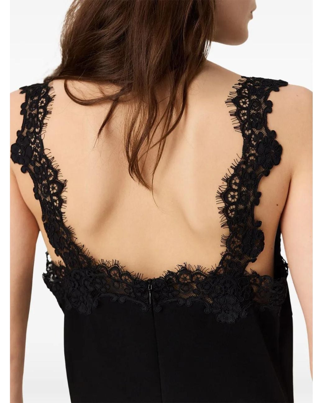 Stella McCartney Black Lace-Trim Sleeveless Dress