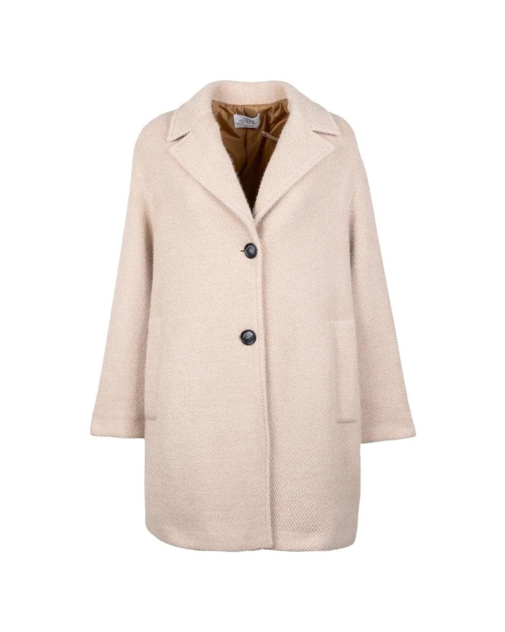 Vicario Cinque Natural Manteau Boutonné À Revers Crantés