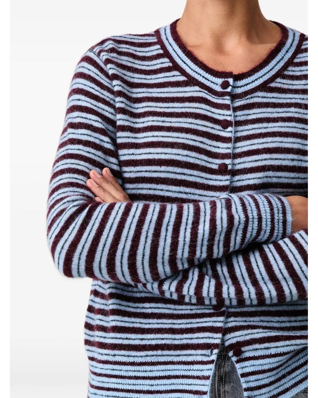 Mos Mosh Blue Mmmilvi Striped Cardigan