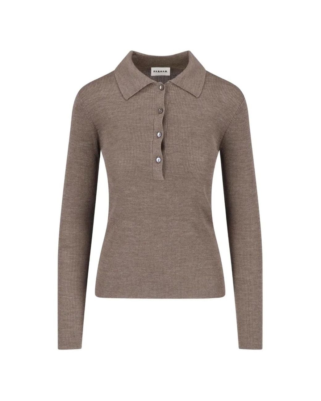 P.A.R.O.S.H. Brown Gerippter Pullover