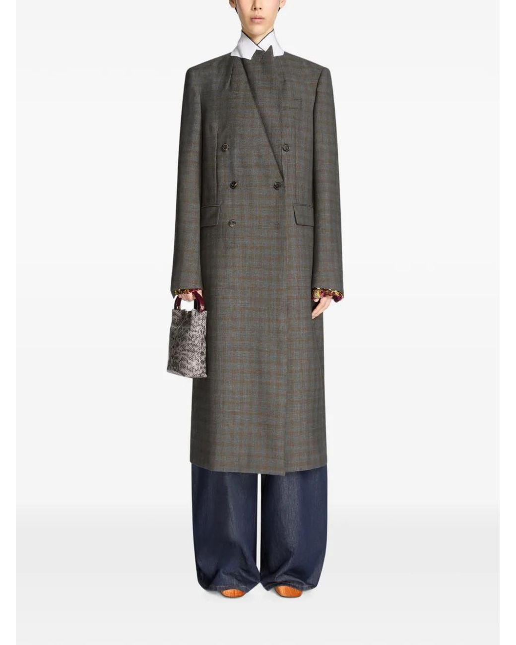 Dries Van Noten Gray Wool Tuxedo Coat