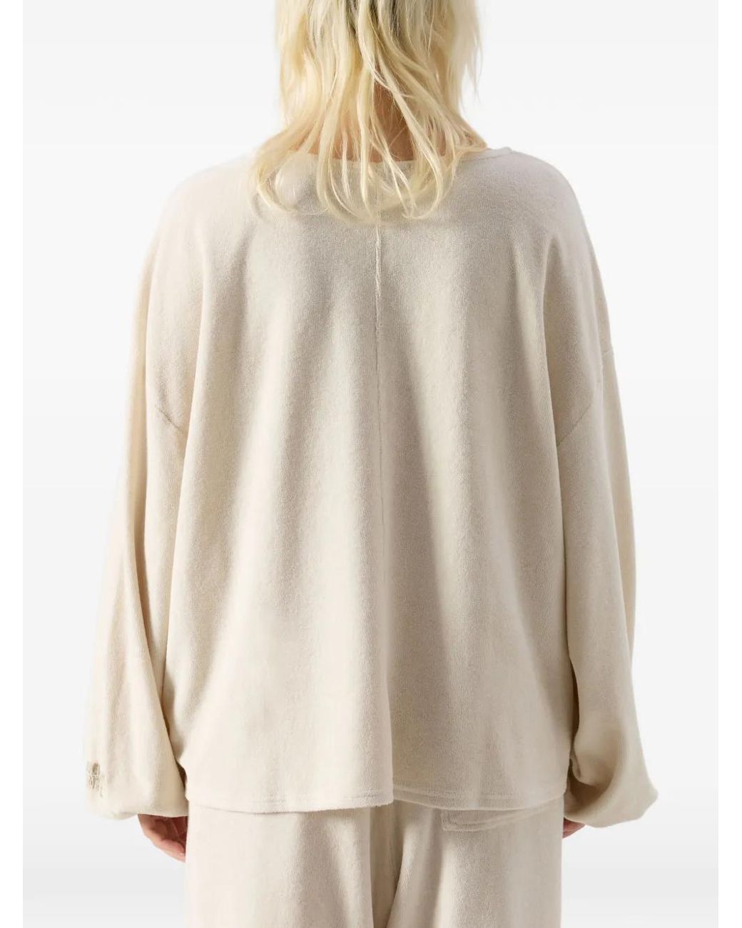 American Vintage Fuxow Katoenen Sweater Met Lange Mouwen in het Natural